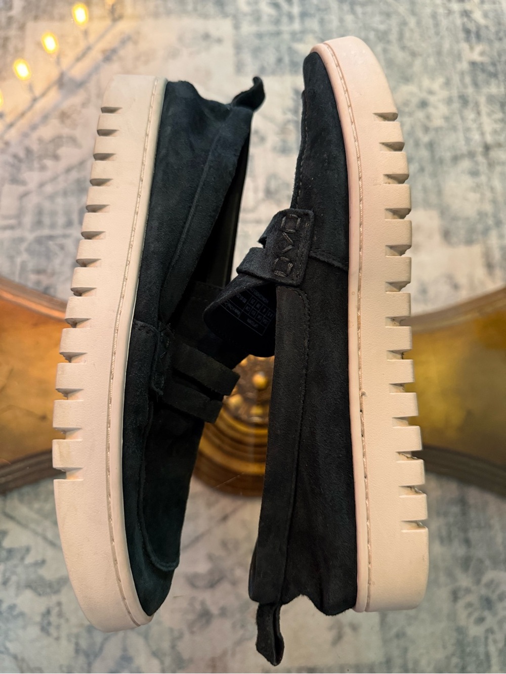 Vionic Uptown Loafer Black Suede Slip-On w/White Platform Sole Dark Academia 8.5 - Picture 5 of 9